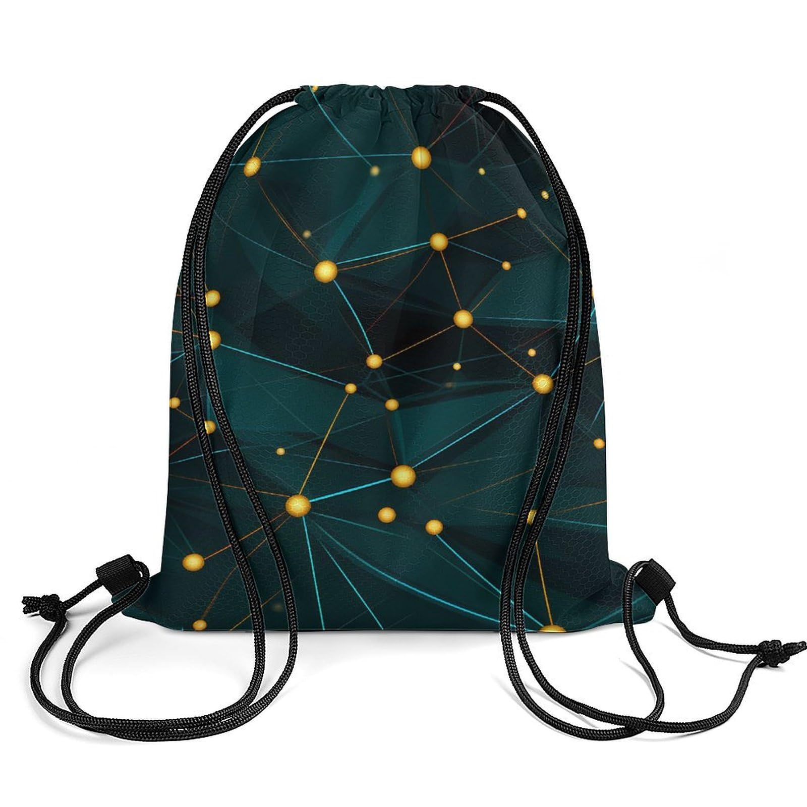 Colorful Geometric Shapes Angles Pattern Drawstring Backpack Durable Sport Gym Bags Daypack for Men Women 35 * 42cm