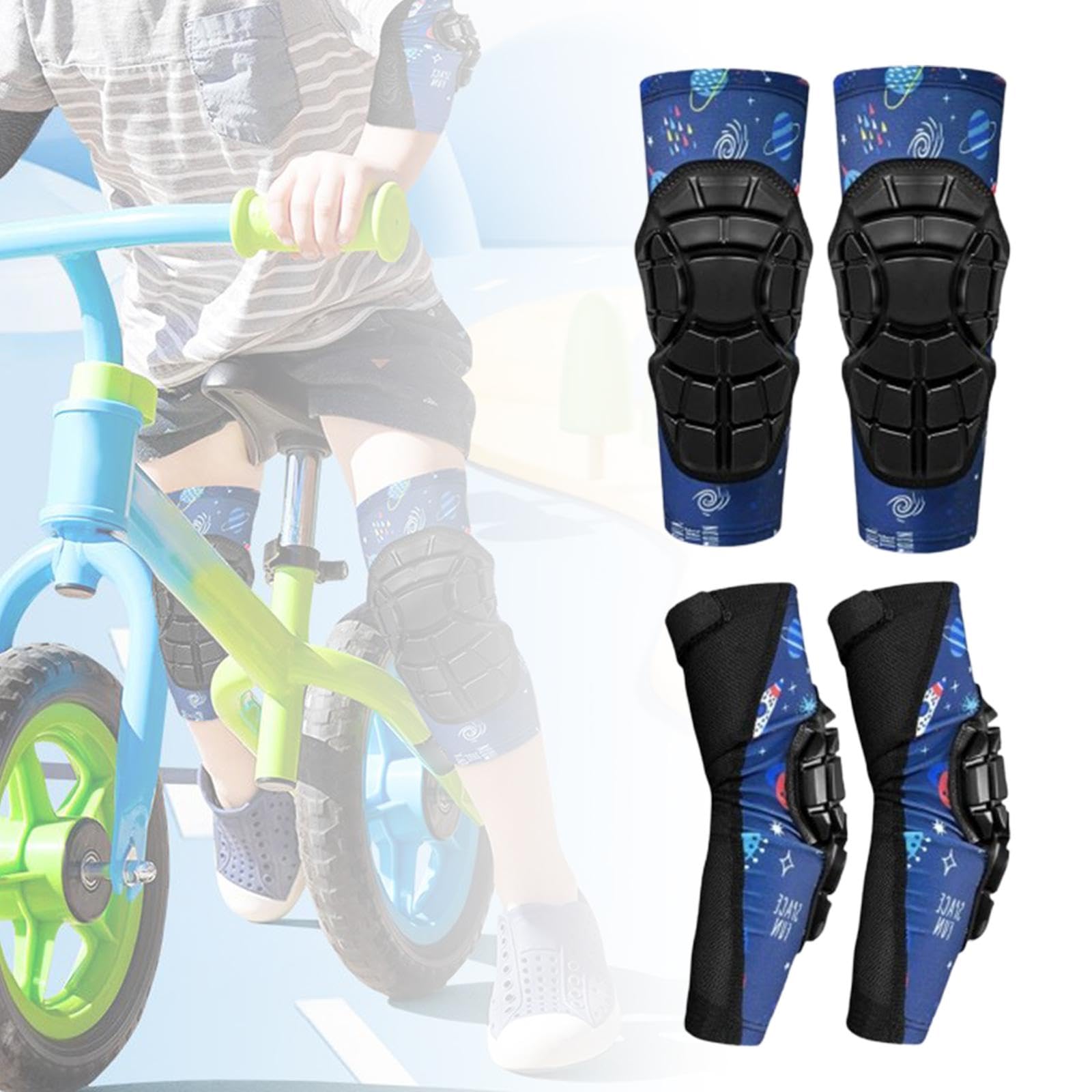 LOVIVER 4 Pièces Genouillères Coudières Protège-Genoux Protège-Coudes Équipement Rembourré Léger Anti-Transpirant Adapté Aux Enfants pour Roller Cyclisme