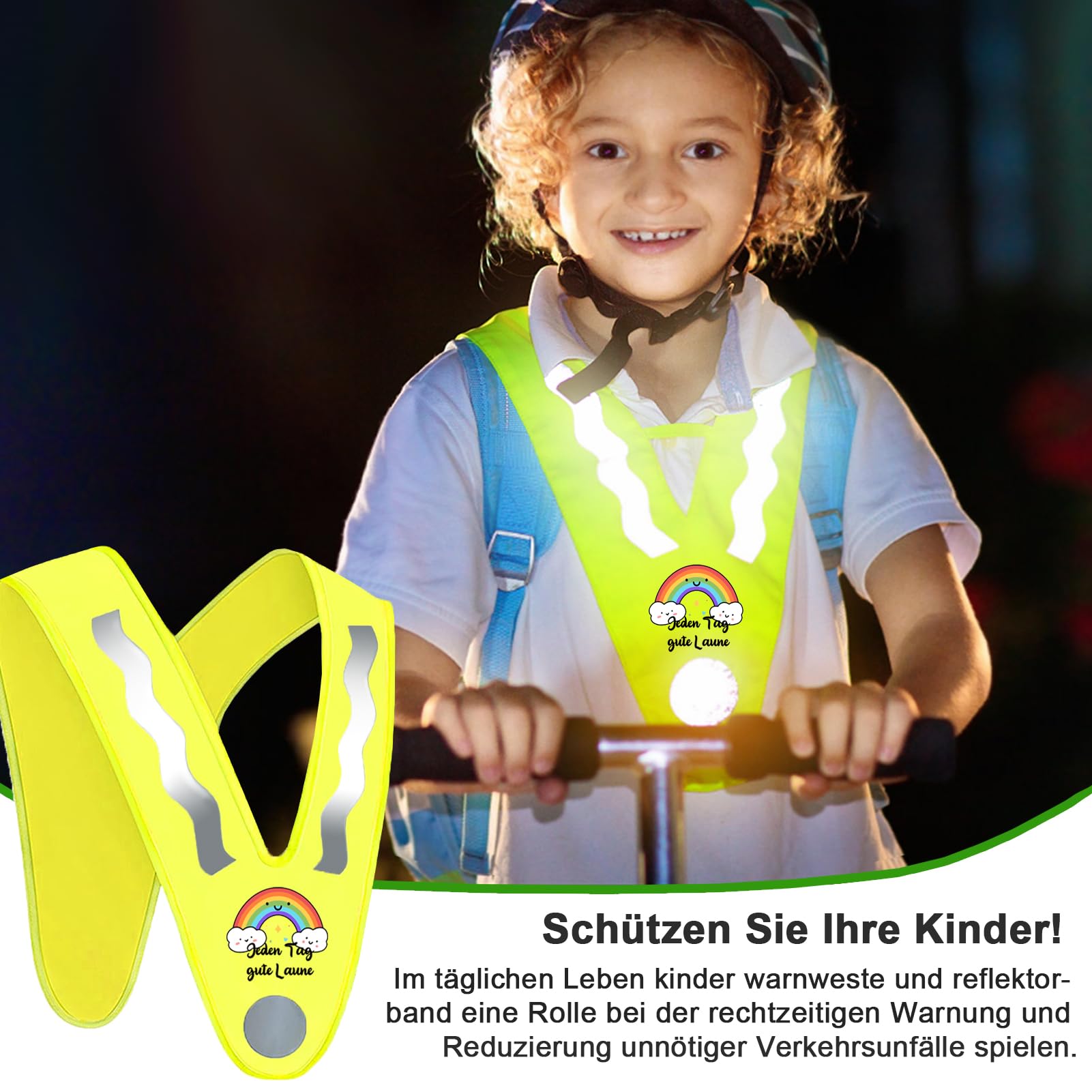 Ycaaeo 2 Stück Reflektoren Warnweste Kinder Und 4  Produktbild-Vorschau 9