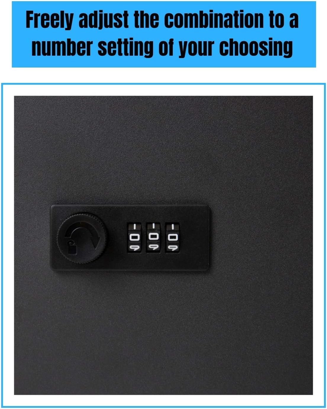 Houseables Key Box, Keys Cabinet, 8"Wx10"L, 48 Tags & Hooks, Black, Metal, Wall Mount, Organizer Boxes, Holder, Lockable, Security, Cabinets, Storage, Locker, with Lock, Combination, Rack for Office