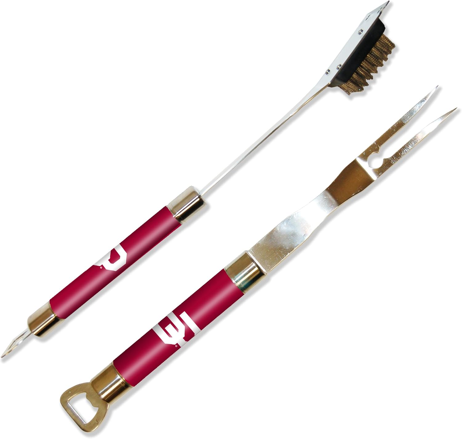 Northwest NCAA Oklahoma Sooners Barbeque Fork and Grill Cleaner Set