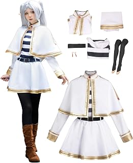 Witch Cosplay Costume Women Elf Halloween Accessories Adult Uniform | Anime White Shirt Skirt Dress Cape Earrings Socks Stockings Accessory Outfit Woman for Carnival Party Christmas Stage