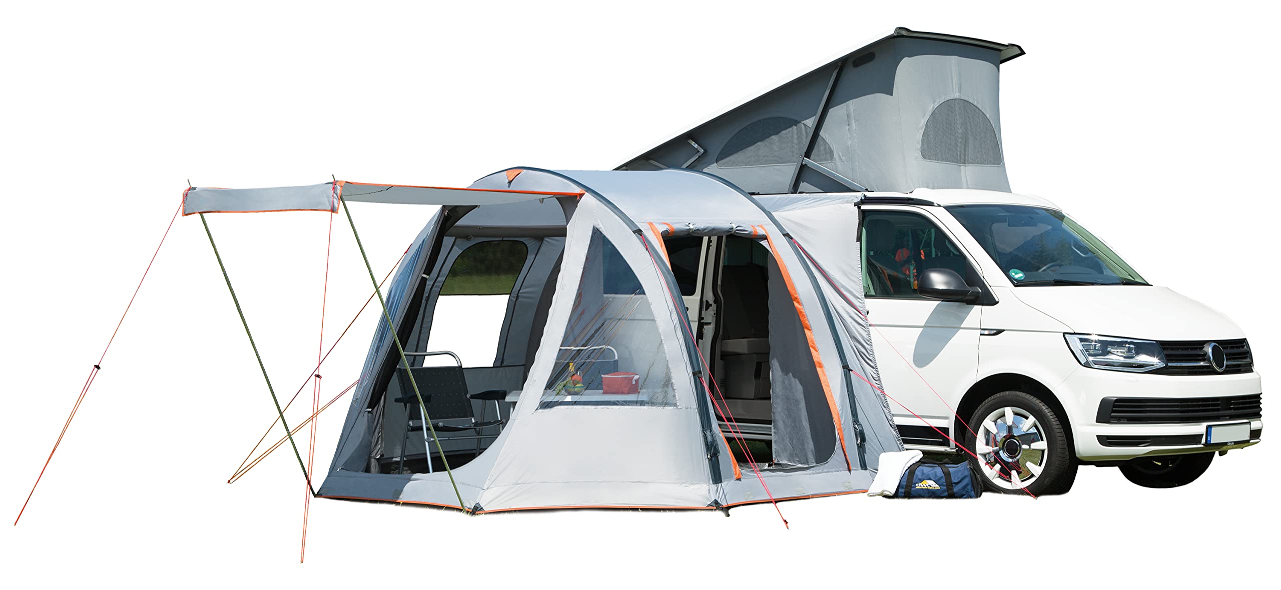 DWT Buszelt Picco Air 320 x 150 cm, freistehendes Mobilzelt, leichtes Air-In Luft-Vorzelt für Camper Vans inkl. Abspannmaterial und Luftpumpe