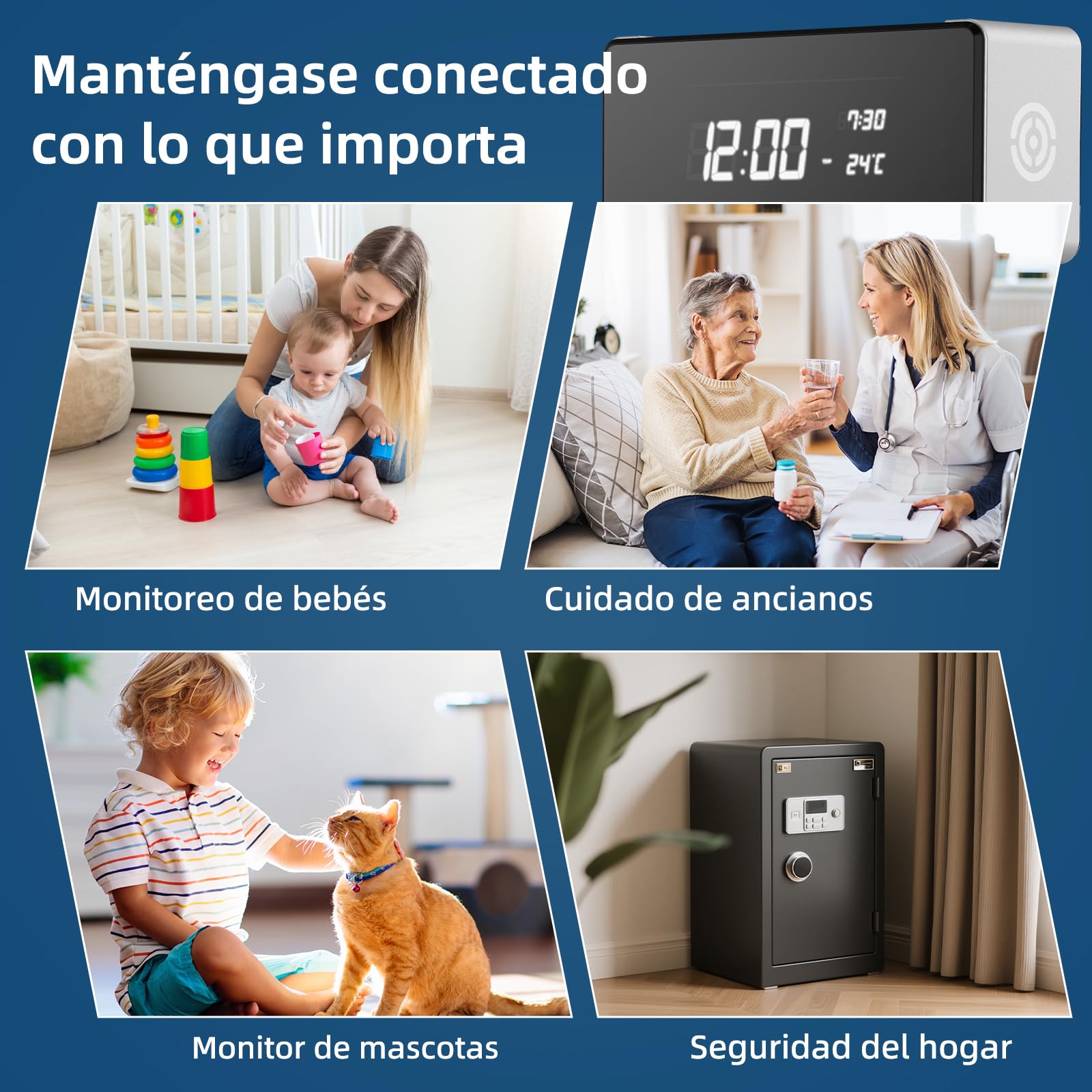 Cámara Espía Oculta 4K WiFi, Detección Movimiento | mini camara espia,visión nocturna, Ángulo de giro, app móvil, monitor bebé/mascota, alertas en tiempo real