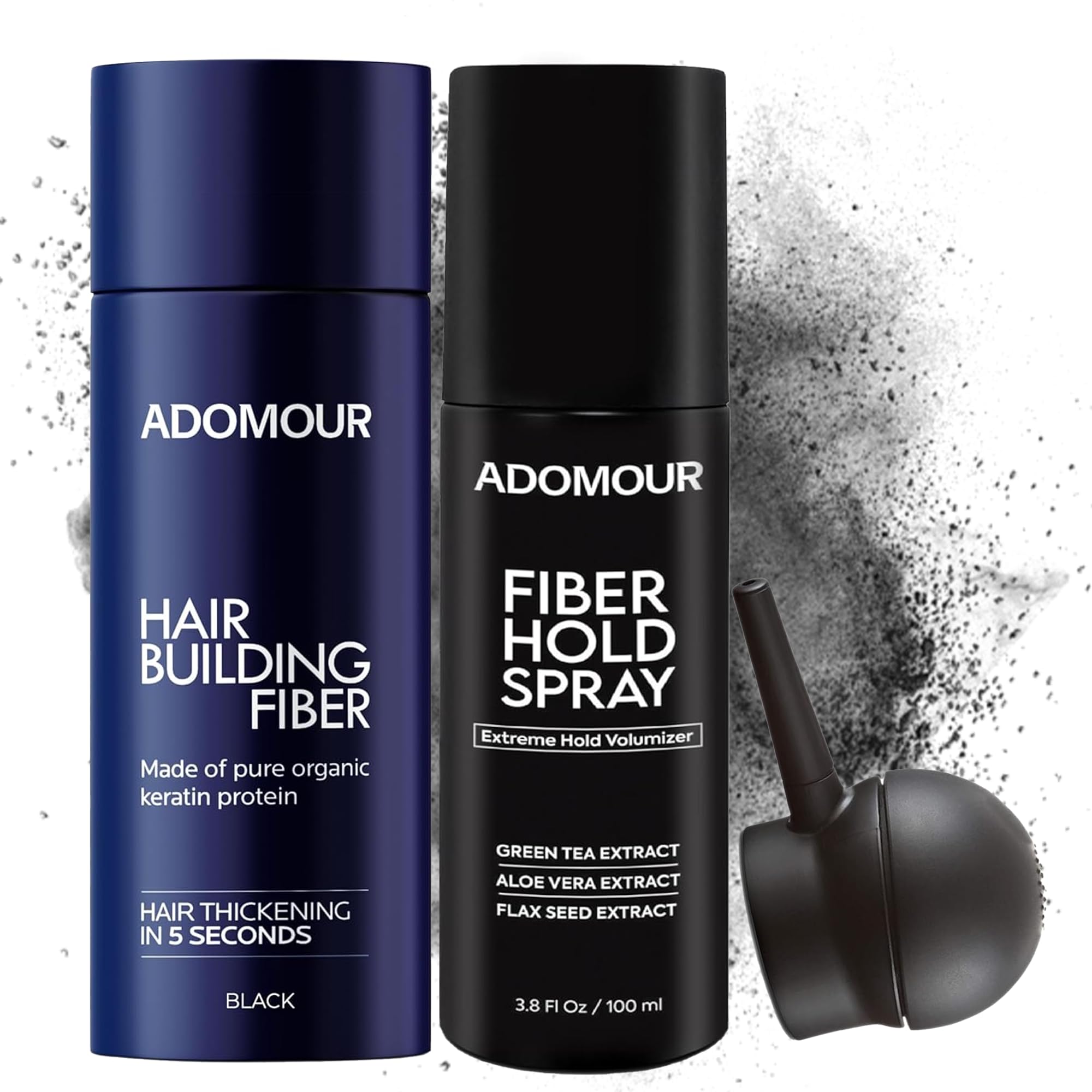 Fiber 27.5 g Medium Black + Applicatory Pump + Fiber Hold Spray 100ml,-image-39