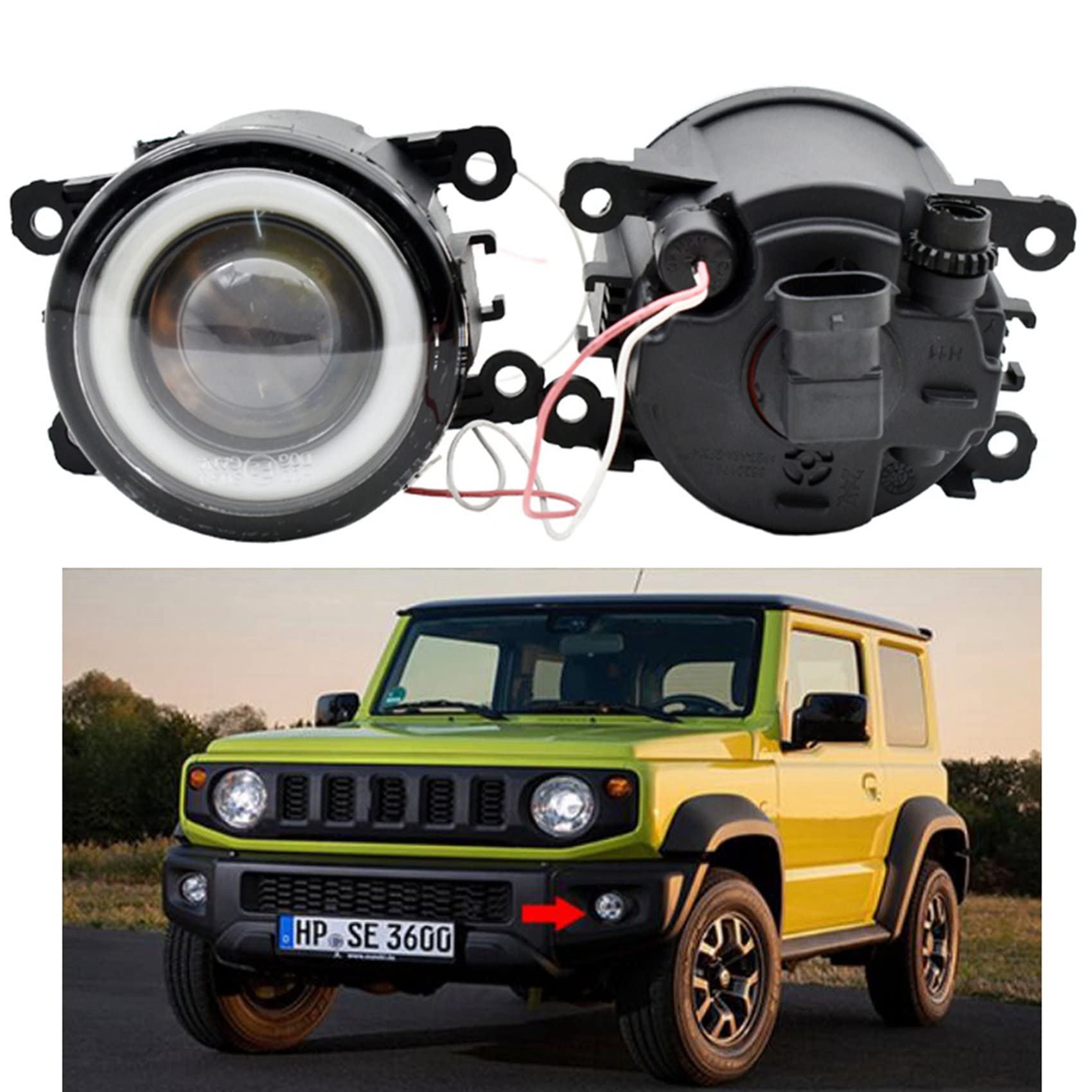 2 Paio di Luci di Marcia Diurna A LED con Fendinebbia Angel Eye per Jimny 2018 2019 2020 Jb43 Jimny 1998-2017