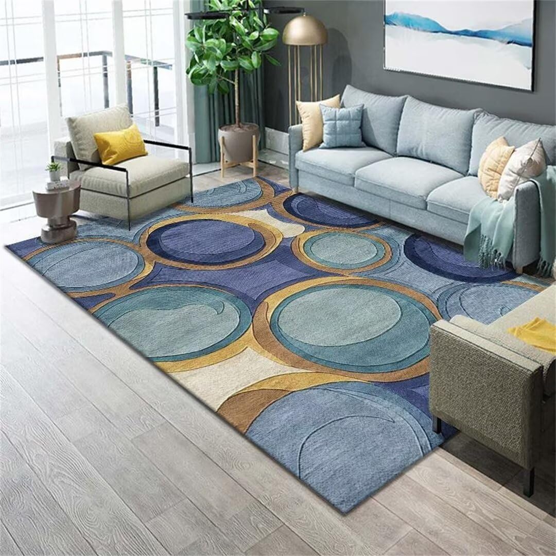 Alfombra de pelo corto lavable y antimanchas para habitaciones juveniles Blu 200x250