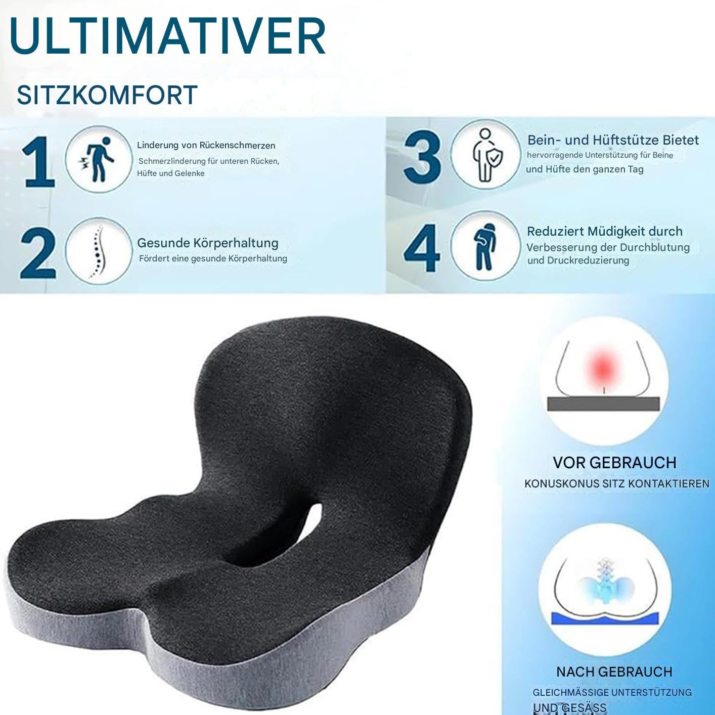 Generisch Coussin orthopédique en forme de L à mémoire de forme