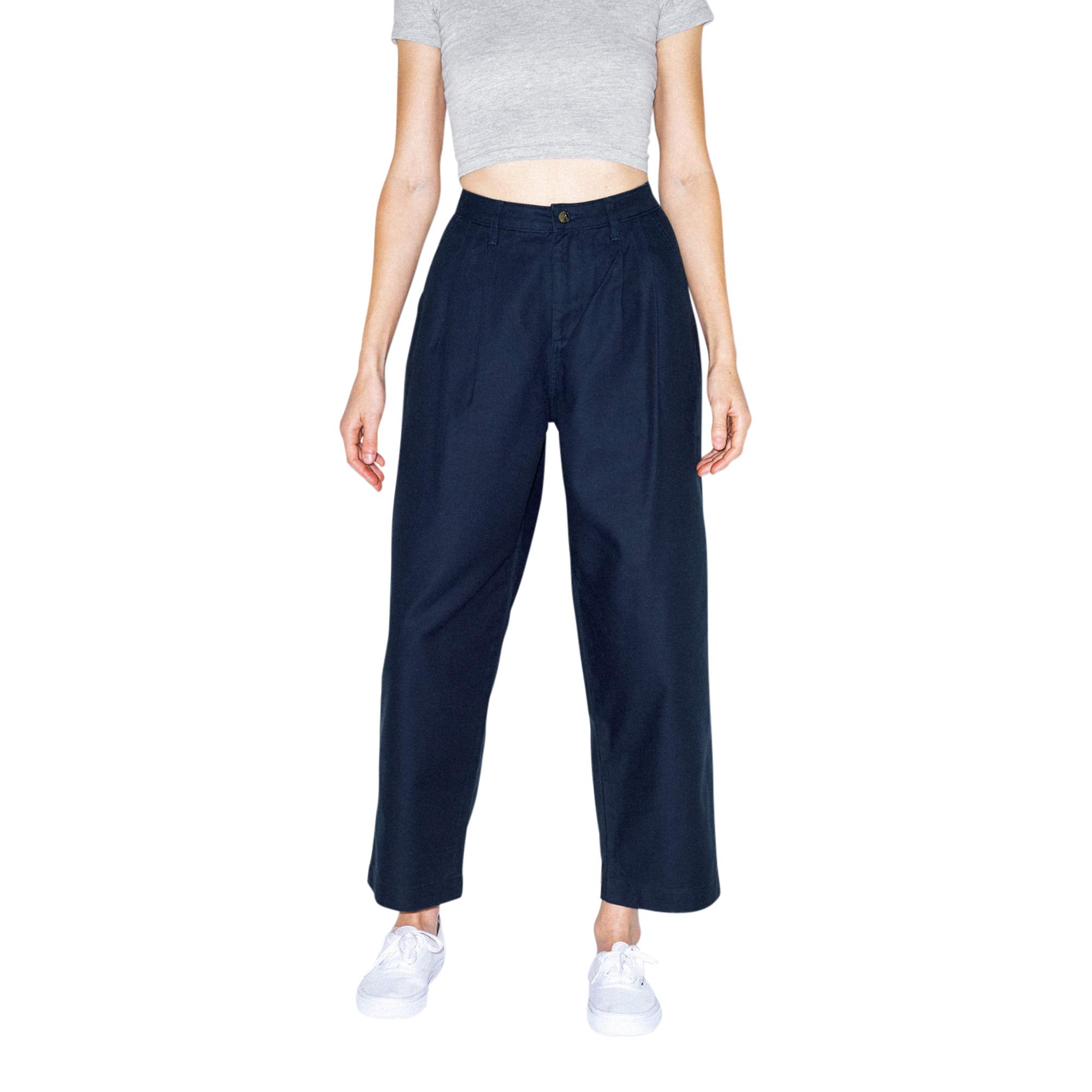 American Apparel Womens Twill Pleated Pant