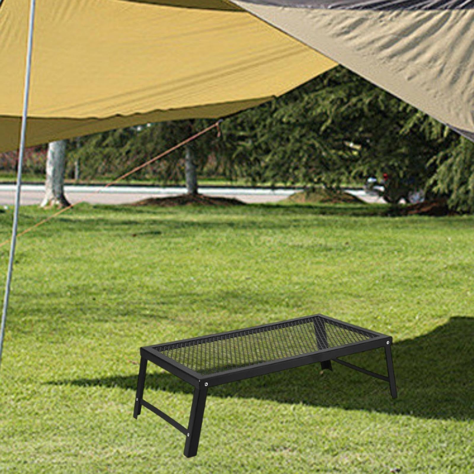 RNXRZANK Folding Campfire Grill Multifunctional Camp Grill for Hiking BBQ Outdoor