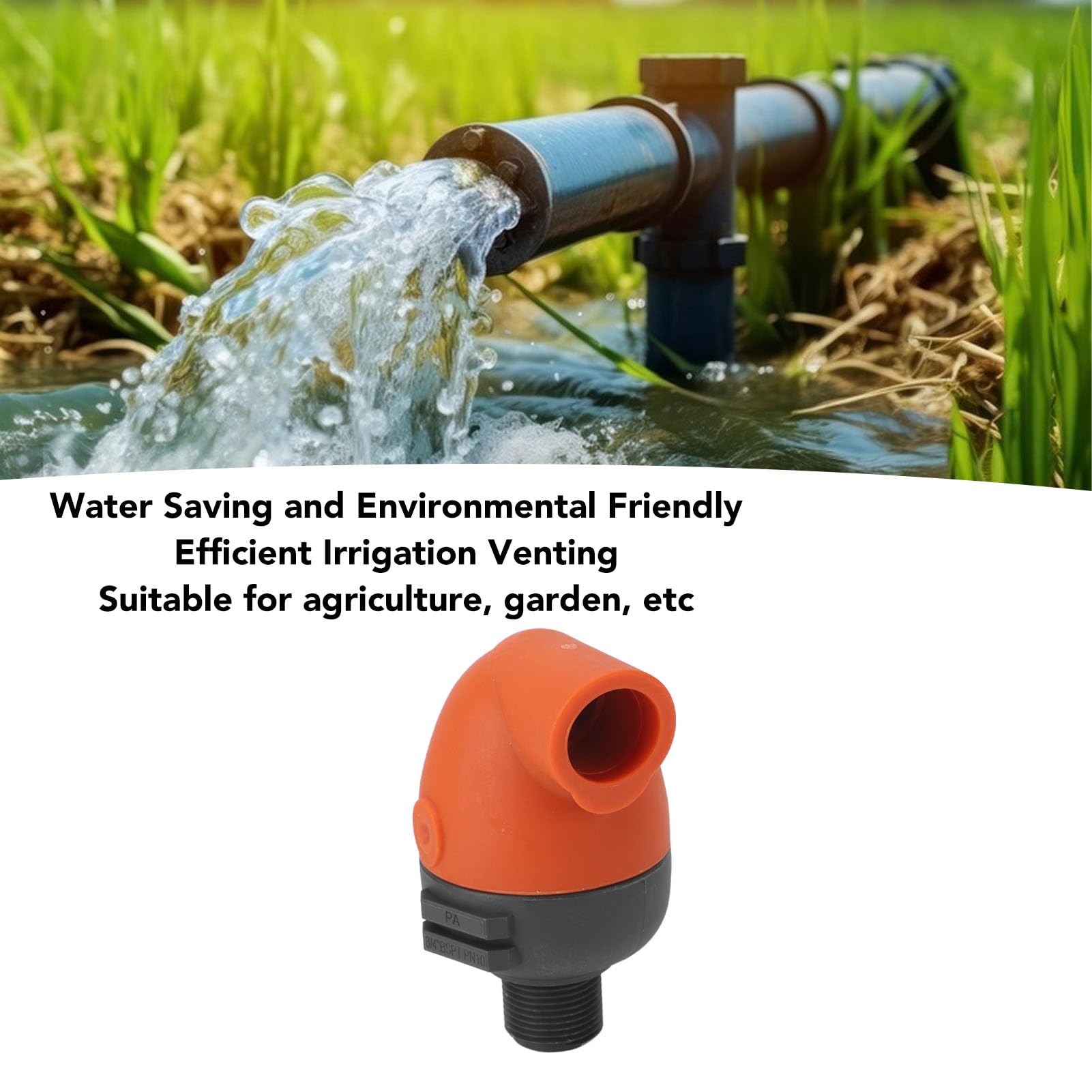 Válvula de Alivio de Aire para Riego Agrícola Automática, Control Eficiente del Agua, Ahorro de Plástico para Paisaje de Jardín (3/4in) | Control eficiente del caudal hídrico, ahorra agua, instalación sencilla en sistemas de paisajismo exterior