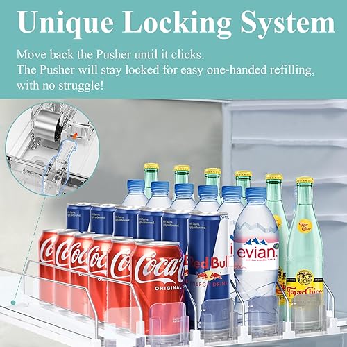 Miniatura 4 de Organizador de bebidas para refrigerador, organizador de nevera, dispensador de bebidas autoempujable, dispensador de bebidas para refrigerador con