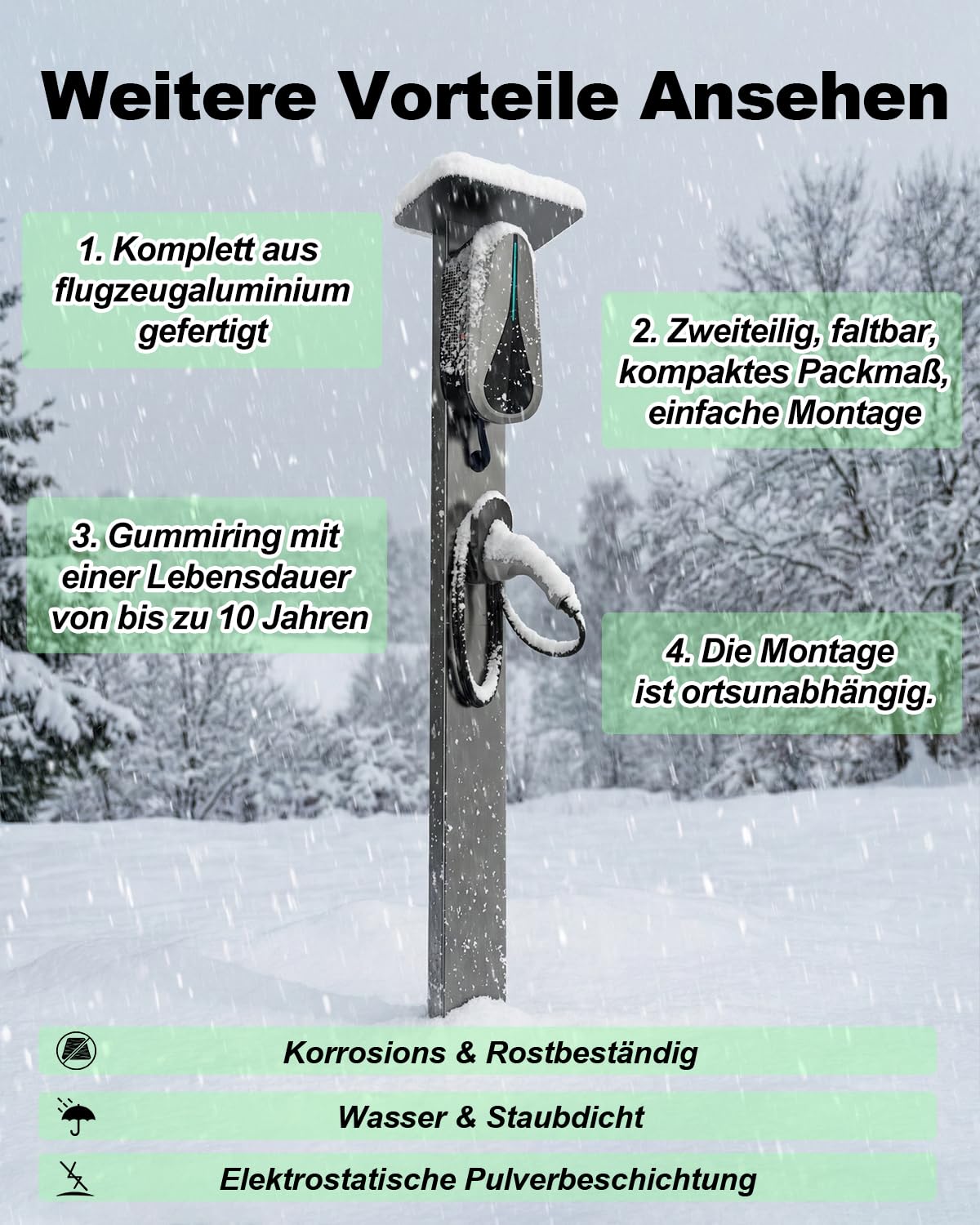Universeller Wallbox Standfuß, Wallbox Standfuß Wetterfeste Standsäule, Ladestation für Fahrzeuge mit alternativen, Antrieben Ladestation mit festem Halter
