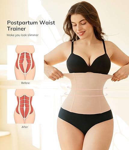 Miniatura 2 de LODAY Cinturón de recuperación posparto 2 en 1, las envolturas corporales funcionan para tensar la piel suelta