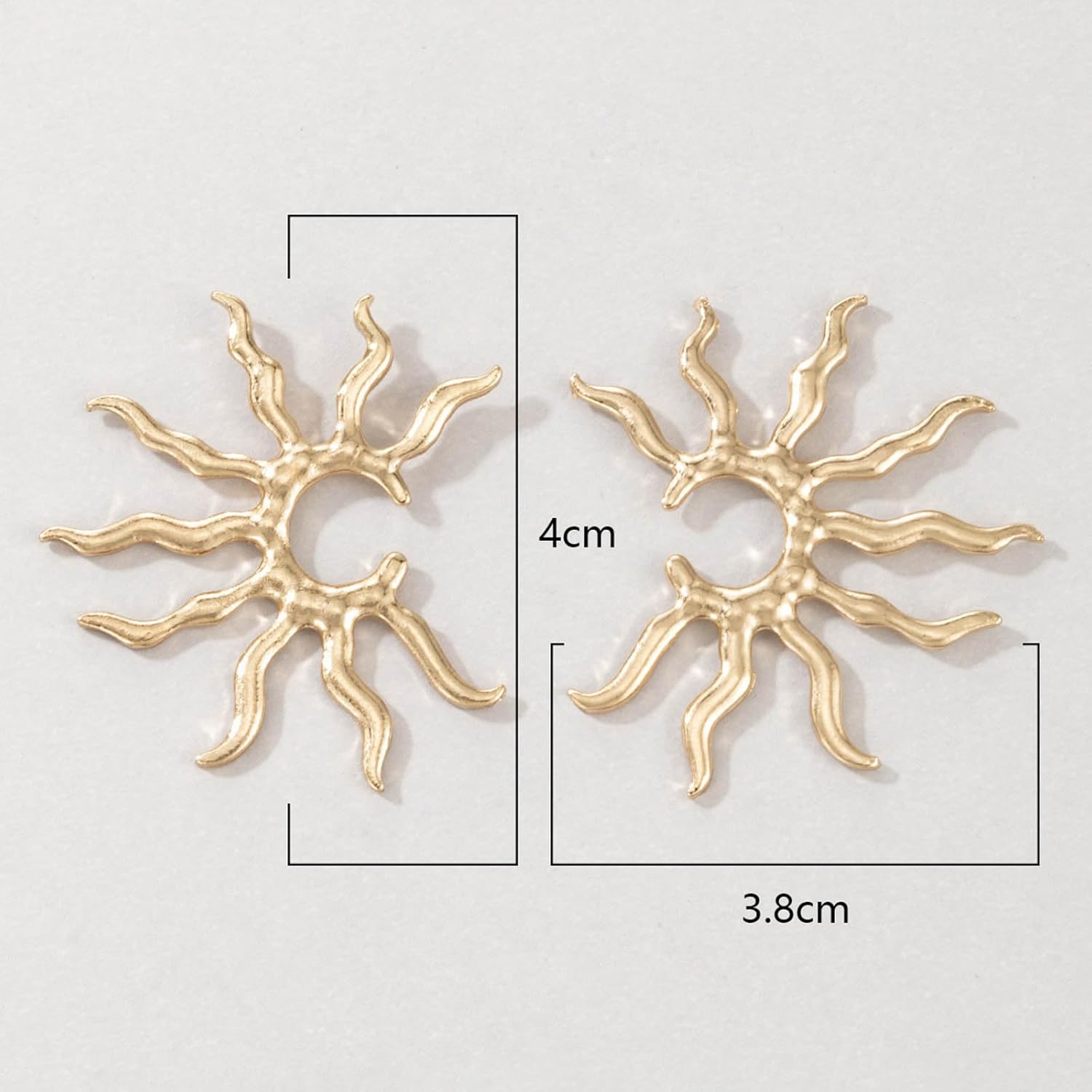 YienDoo Boho Sun Earrings Stud Gold Vintage Sunburst Dangle Earrings Big Sun Hoop Drop Earrings Statement Spike Earrings Minimalist Geometric Celestial Earrings Everyday Jewelry for Women - Image 6