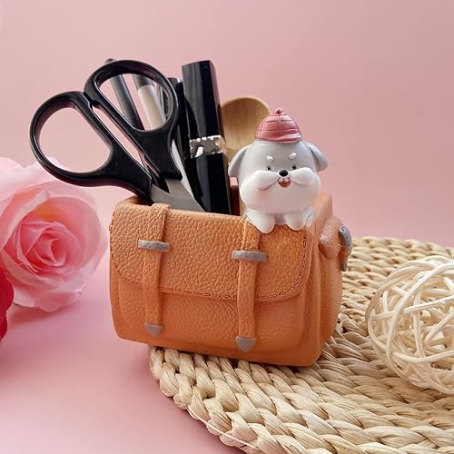 Miniatura 7 de Lindo soporte para lápices de bolígrafo pequeño, de resina kawaii, gato, perro, dinosaurio, conejo, animal, clip de papel, cepillo de dientes, mini