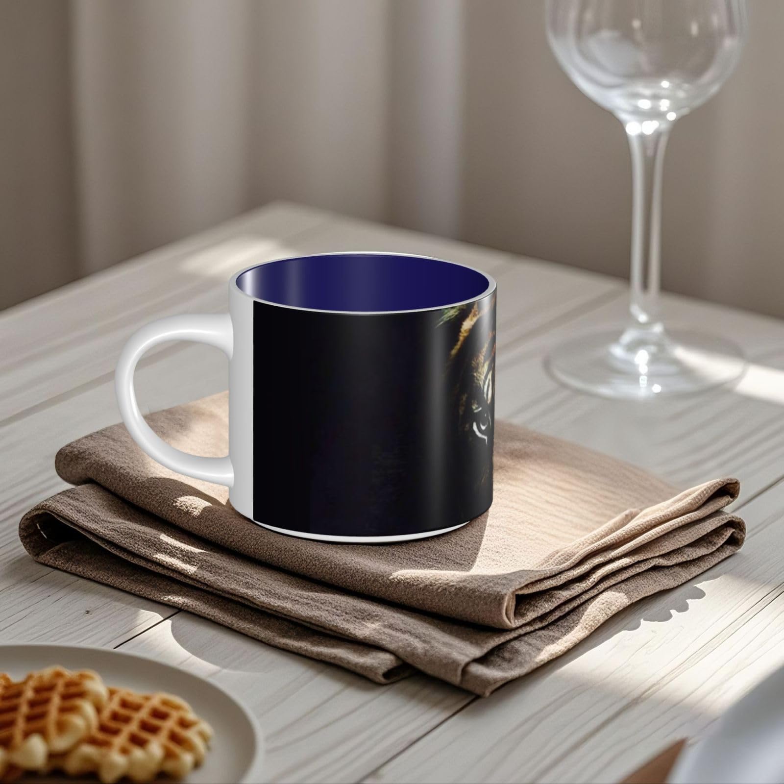 Ceramiczne kubki z nadrukiem tygrysa o dużej pojemności ceramiczny kubek do kawy