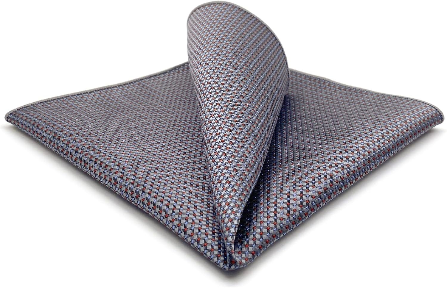 S&W SHLAX&WING Mens Pocket Square Patterned Multicolor Grey Blue Handkerchiefs Large Size