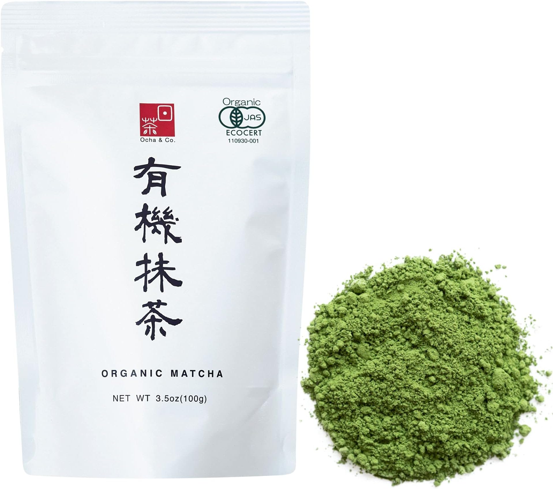 Shizuoka Organic Matcha - Ceremonial Grade - ECO JAS Organic Certified - Japanese First-Harvest Matcha Green Tea Powder, Traditionally Stone-Milled, 100g.