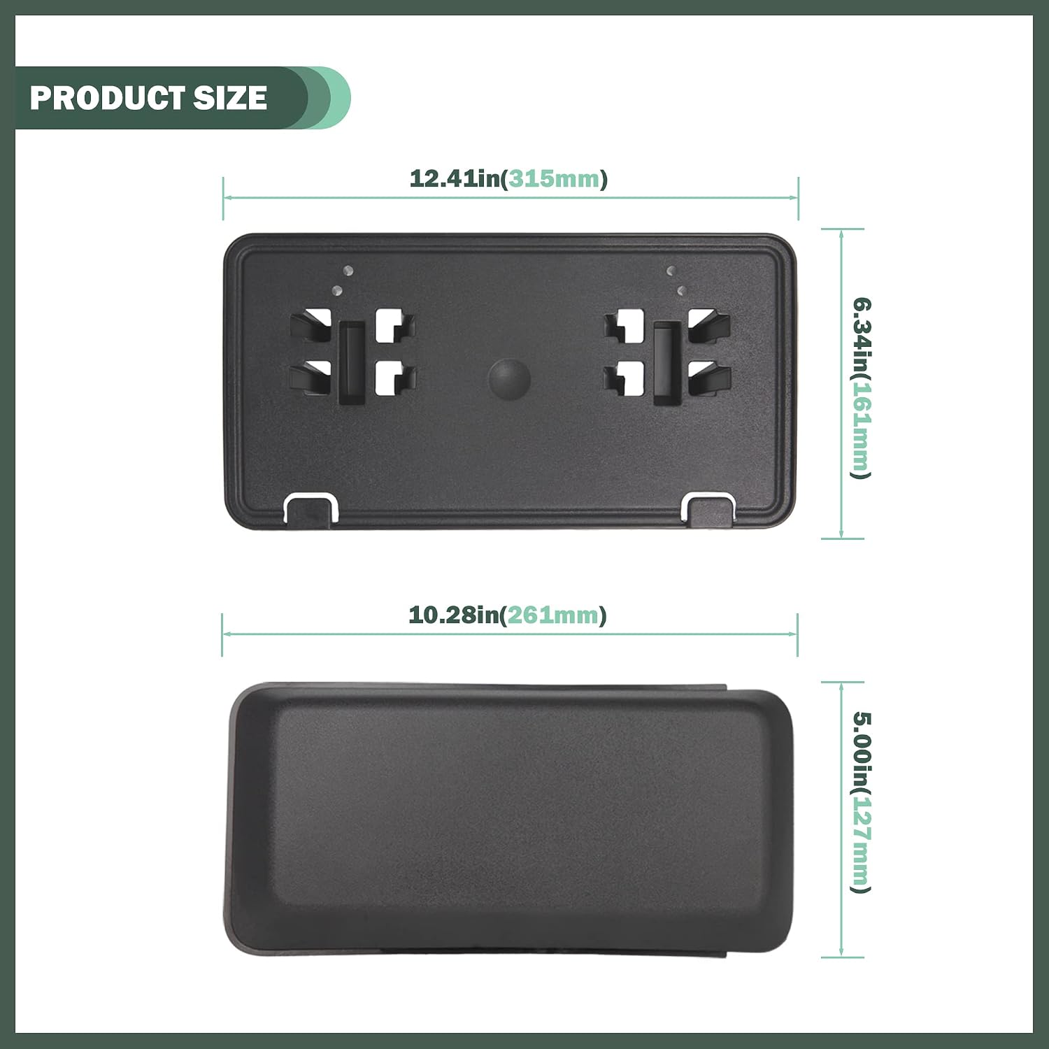 Original Front Bumper Guards Pads & Front License Plate Bumper Mounting Bracket Fit for Ford F-150 2018-2020, Replace JL3Z17E810AB, JL3Z17E810AA JL3Z17E811AB JL3Z17A385BA FO1068181