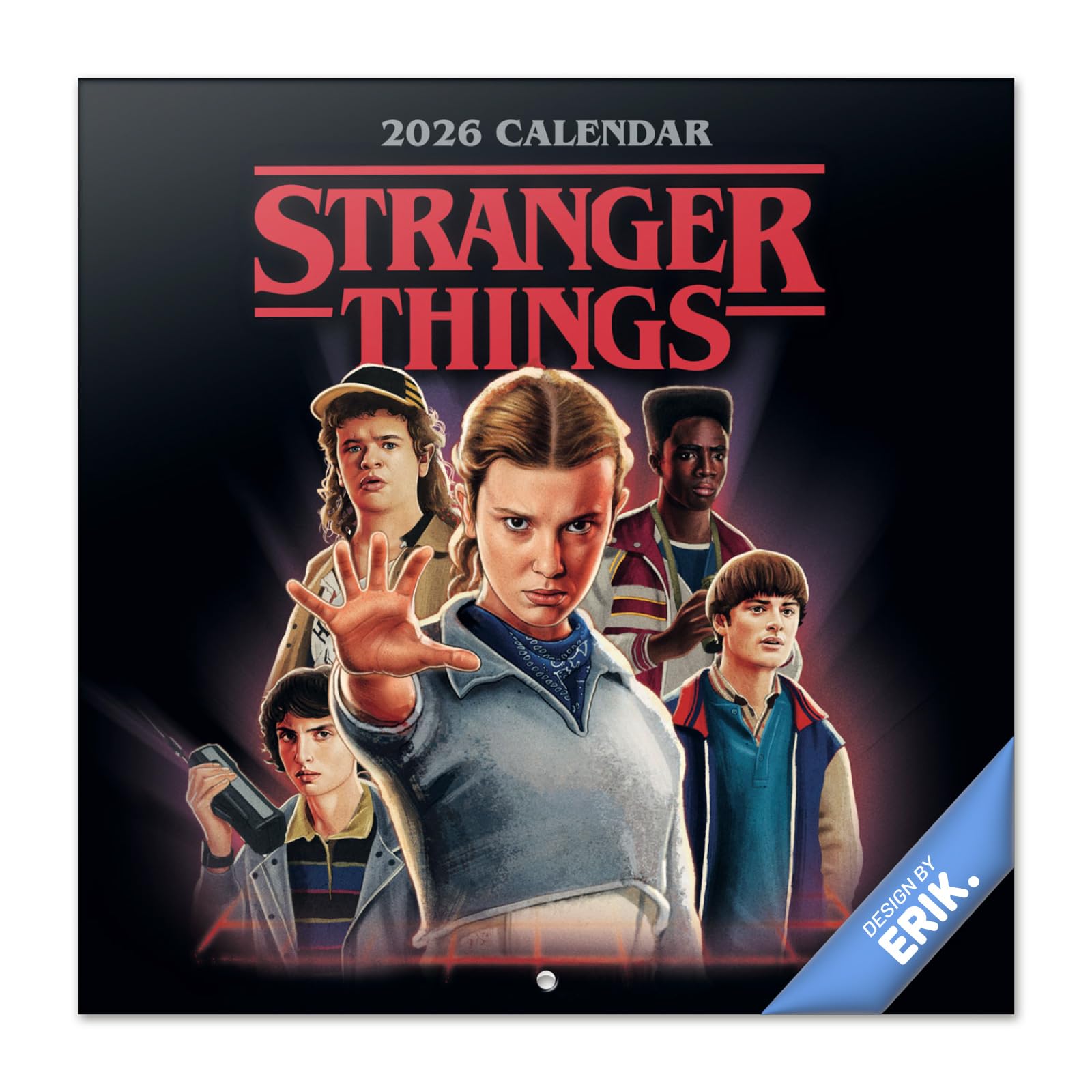 Grupo Erik Calendario Stranger Things 2026 pared - Almanaque pared 2026 : Planificador mensual Con espacio para Anotar, Ilustraciones y Fácil de colgar (30x30cm) - Stranger Things Merchandising