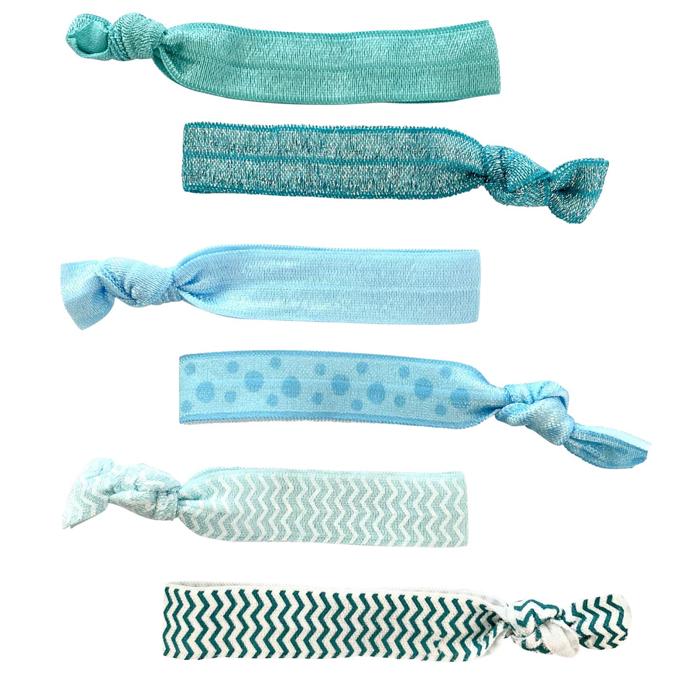 HAARallerliebst Elastic Hair Bands, Blue,White, 1 count (Pack of 6) - Image 3
