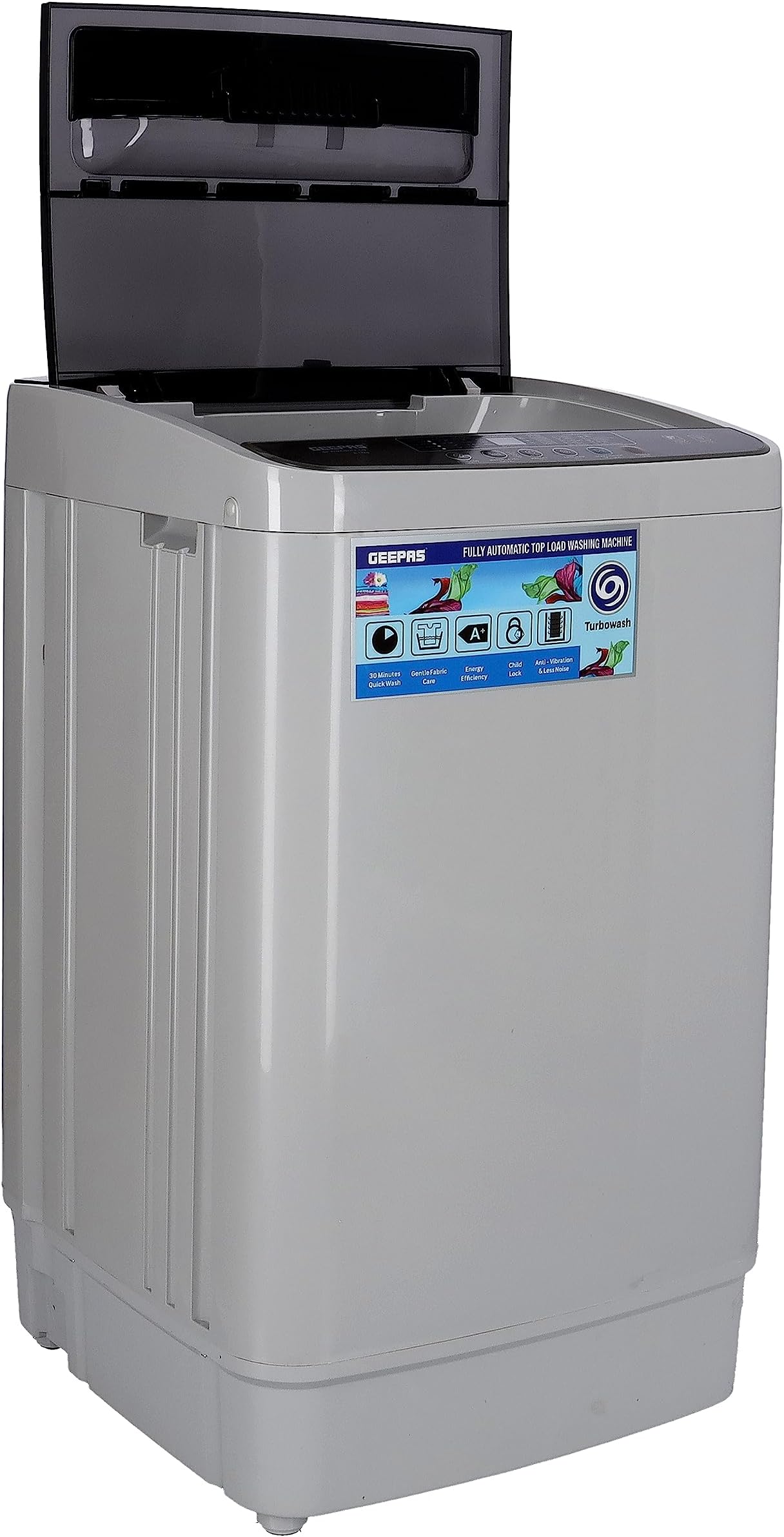 Geepas Fully Automatic Top Loaded Washing Machine 6kg AutoImbalance