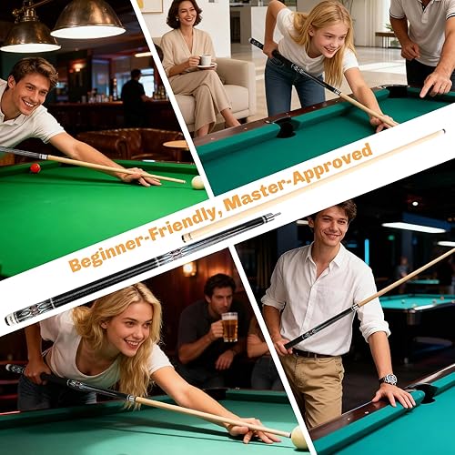 Miniatura 7 de Professional Pool Cue Stick with Hard Case, 58" Canadian Maple Billiard Cue & 12.5mm Multi-Layer Rainbow Tip, Pool Cue Set with 3 Accessories,