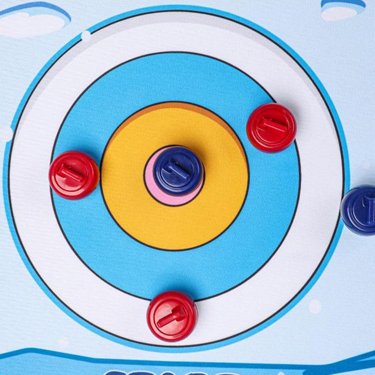 Tabletop Shuffleboard, 2 in 1 Curling Game Board Game Set with Pucks Bowlings, Foldable Family Entertainment for Friends Kids Students Fans Adults