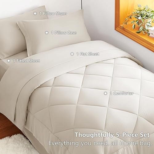 Miniatura 295 de CozyLux Juego de edredón de tamaño Queen, rojo burdeos, toda la ropa de cama en una sola bolsa, 7 piezas: edredón, fundas de almohada y de almohada