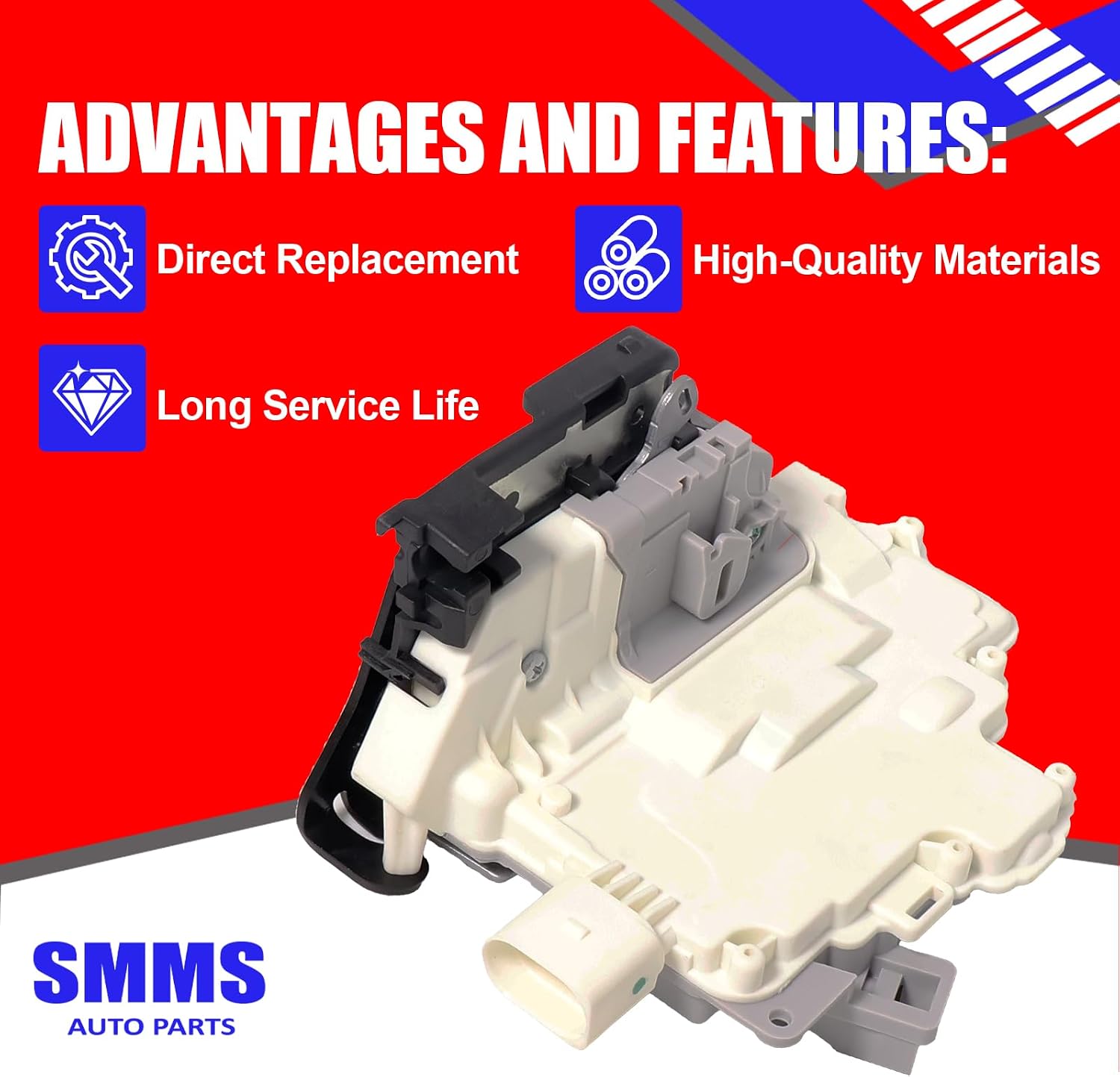 SMMS Front Right Door Lock Actuator for Audi Q3 Q5 Q7 RS5 RS7 S4 S7 S8 SQ5 TT A4 A5 A6 A7 A8, for VW Passat Tiguan Touareg, for Skoda Superb, for Seat Ibiza OE: 8J1837016A
