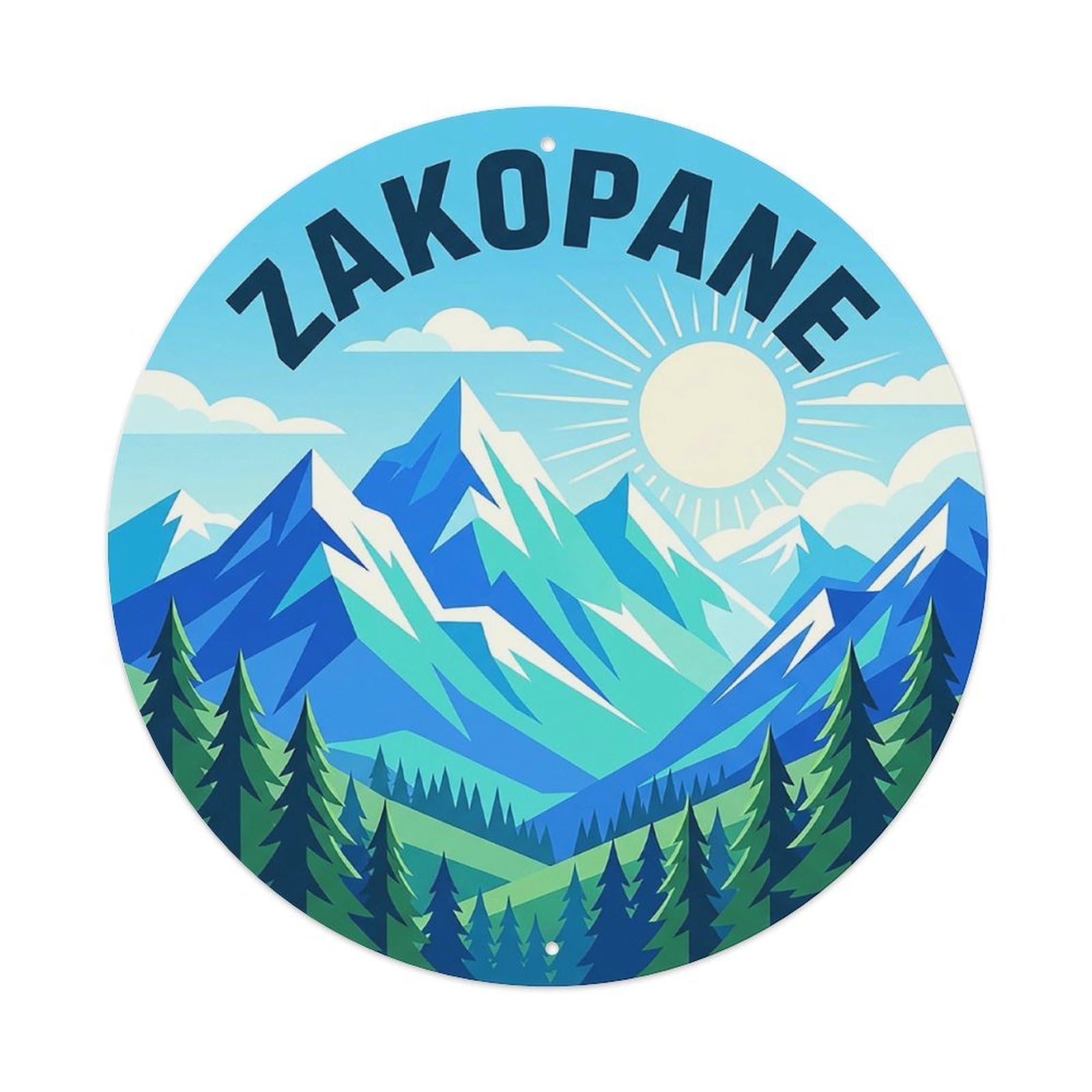 Retro Travel Poland Zakopane Vintage Metal Tin Sign Plaque Wall Decor for Cafe, Club Bar, Office, Garden Metal Poster 8x8Inch