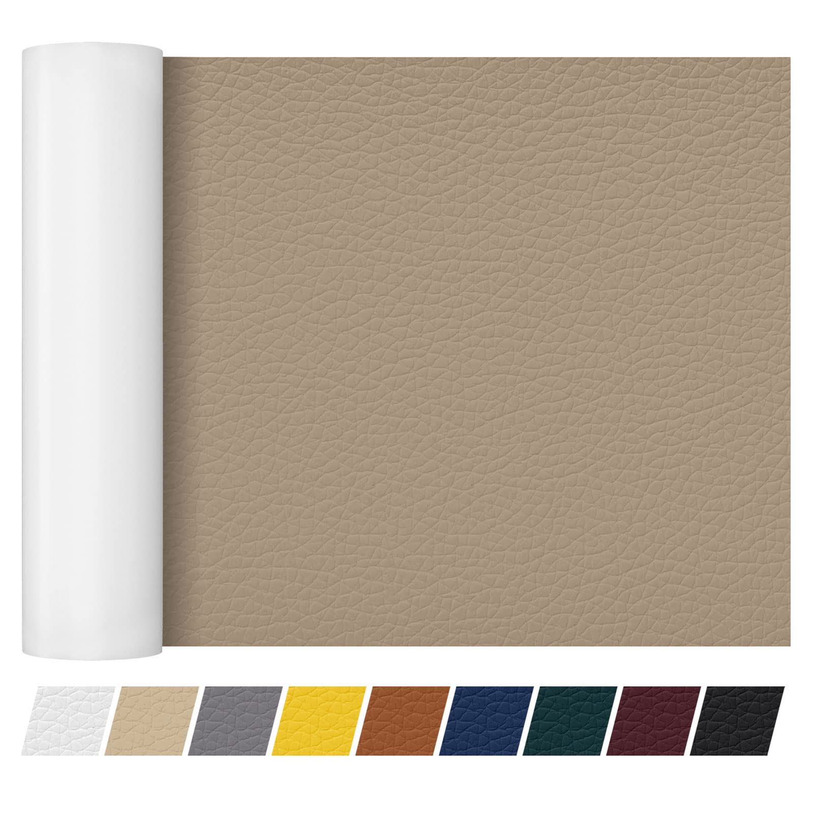 Leather Repair Patch Tape 16 inch × 55 inch Furniture Leather Strong Self Adhesive Tape for Sofas Couch Car Seats Kitchen Cabinets Bags Jackets Anti Scratch Patches First Aid Patch Fixing Leather Khaki2.0