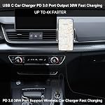 USB C Adaptateur de chargeur de voiture, 5 Ports 75W PD 3.0 Chargeur de téléphone de voiture charge rapide Compatible avec iPhone COMMISSION ÉCONOMIQUE POUR L'EUROPE Pro Max Series, iPad Pro, Galaxy S24/S23/S22/Note 20, Androïde.