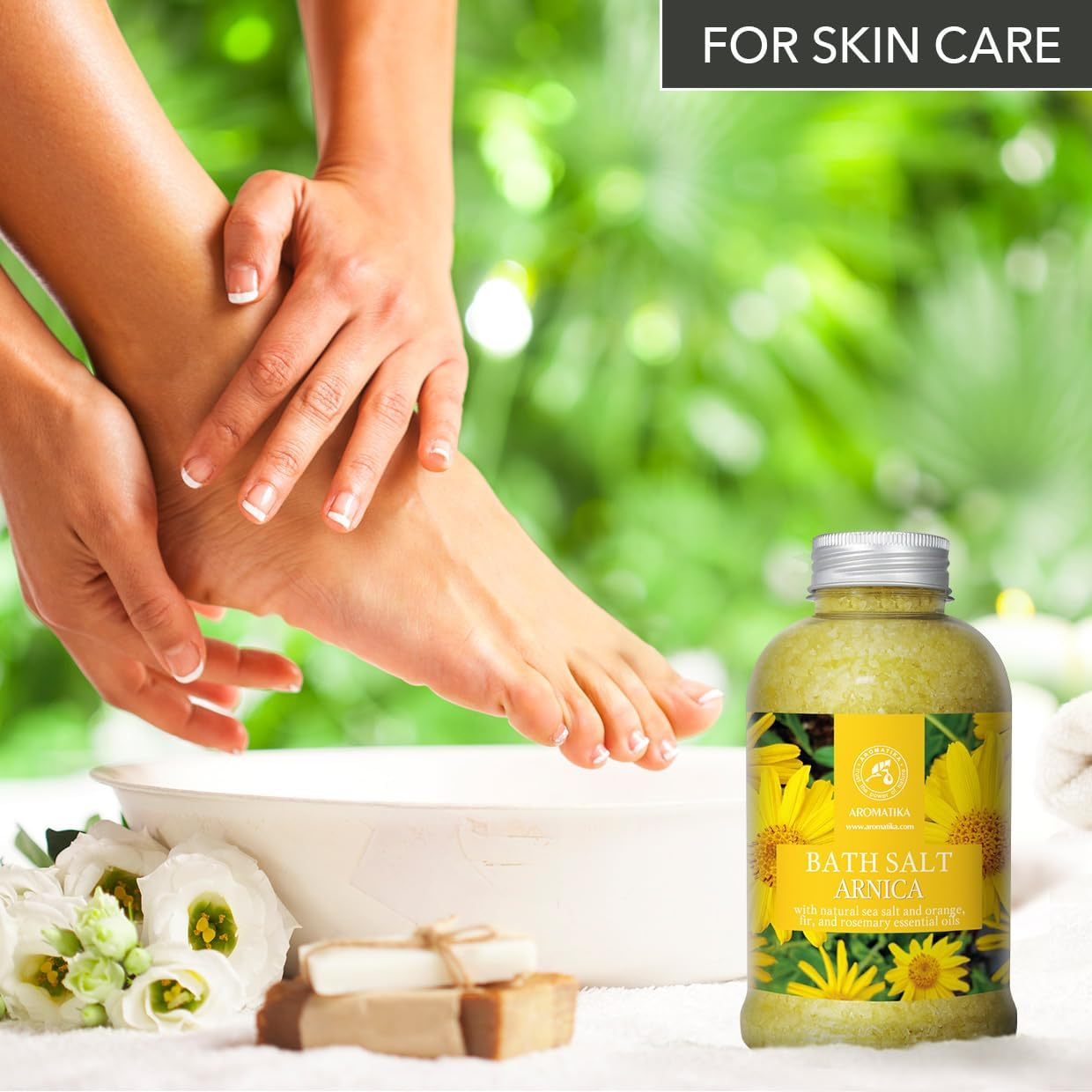 Arnica Bath Salts 21.16 Oz - 100% Natural Rosemary Orange and Fir Essential Oils - Sea Salt Arnica 600g - Best for Bath - Good Sleep - Relaxing - Body Care - Beauty - Image 6