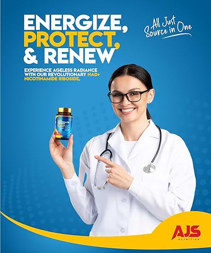 Miniatura 6 de AJS NAD+ Cellular Energy - Suplemento NR con PQQ, resveratrol, licopeno, espermidina, L-ergotioneína y péptidos de colágeno, 90 cápsulas para apoyo