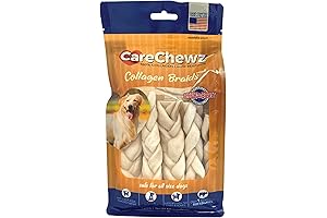 CareChewz Collagen 6-7" Skinny Braided Sticks Dog Chew Treats for Joint Health and Hip Support
