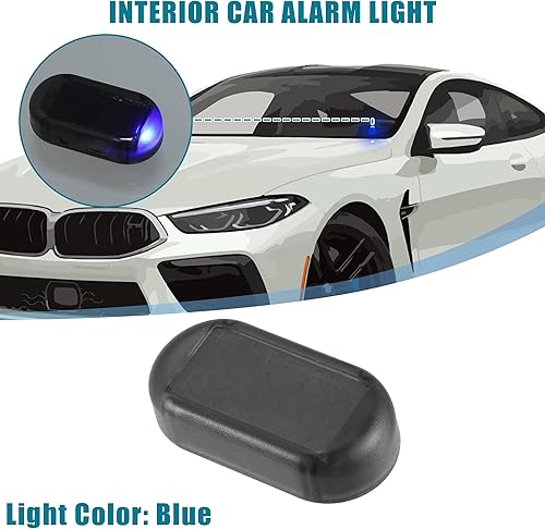 Miniatura 10 de Alarma simulada universal de energía solar para automóvil, seguridad antirrobo LED intermitente luz de advertencia falsa con puerto de cargador USB,