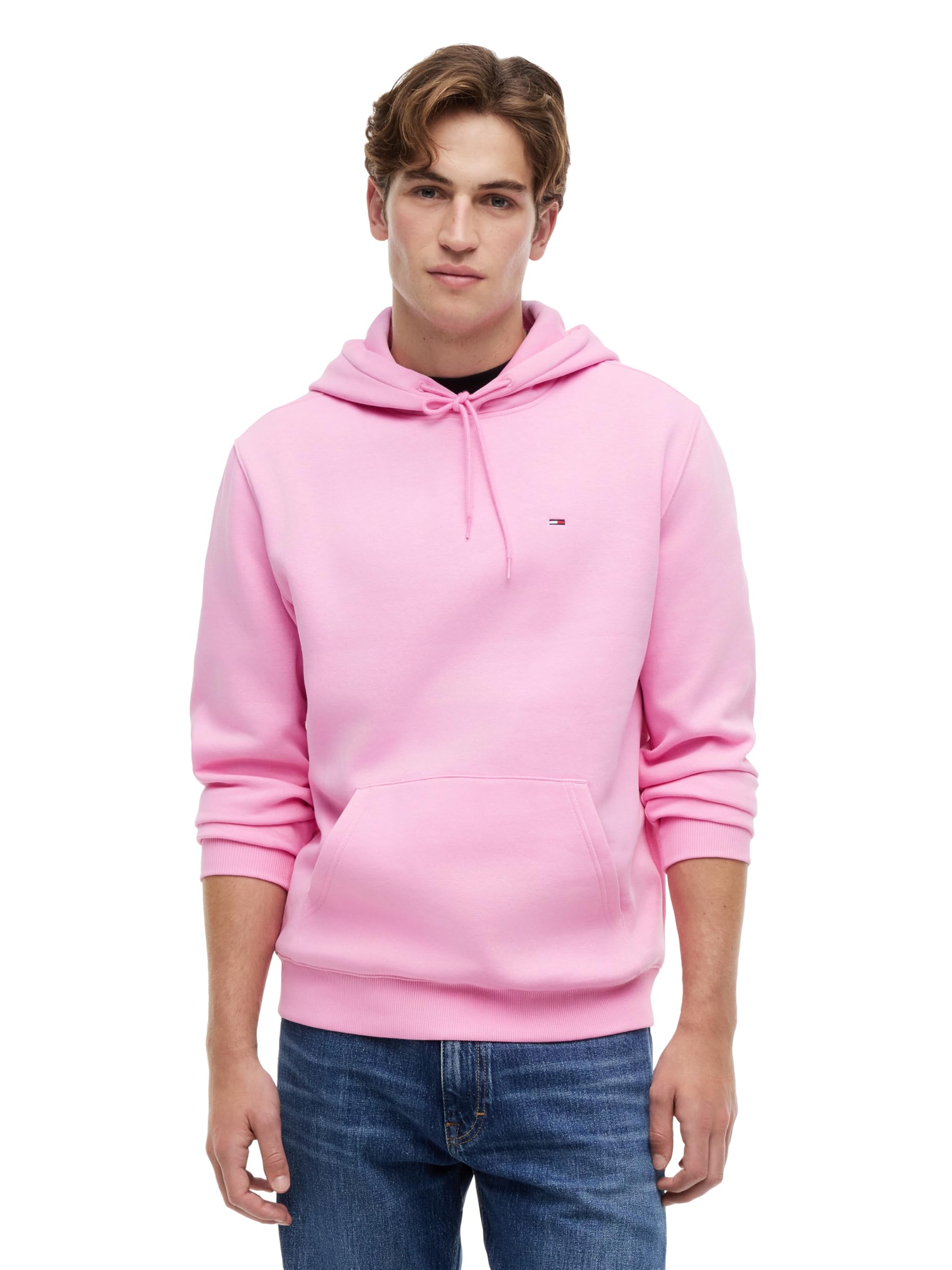 Men's Medium Weight Hoodie Sweatshirt With Drawstring and Flag Logo