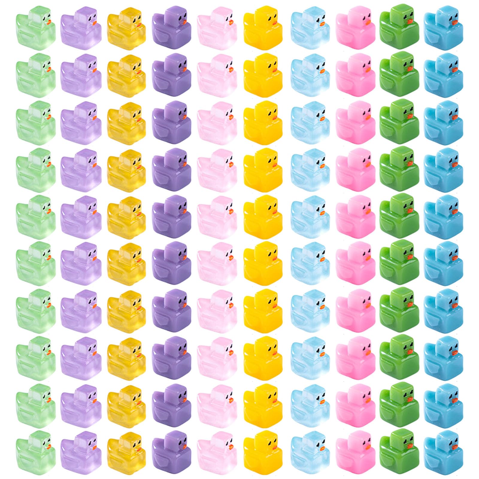 our fave 100PCS Glows In Dark Miniature Duck Ornaments Night Glowing Figurines for Home Car Decoration Tiny Animal