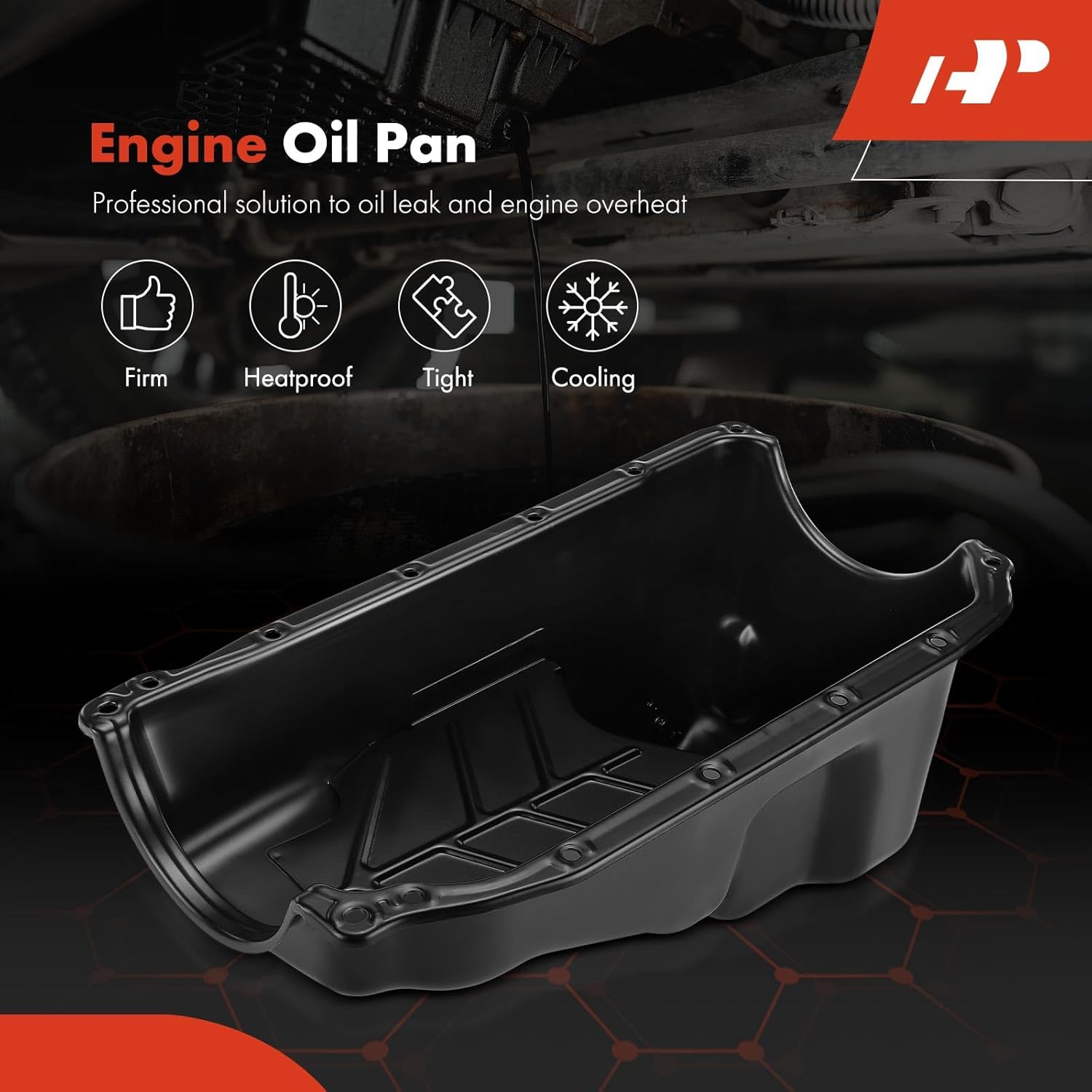 A-Premium Engine Oil Pan Sump with Drain Plug Compatible with Chevrolet LLV 1994-1995, S10 1994-2003, GMC Sonoma 1994-2003, Isuzu Hombre 1996-2000, L4 2.2L