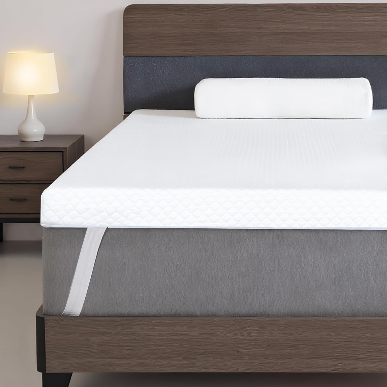 3 Inch Gel Memory Foam Mattress Topper Queen, Breathable Cooling Mattress Topper for Back Pain Relief, Washable Cooling Cover and High Density Memory Foam Included for Dorm, Bedroom