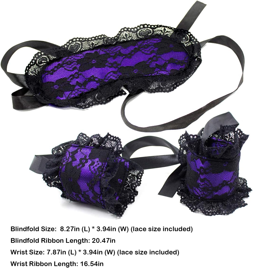 Lace Bondage Blindfolds Satin Sexy Sleep Eye Mask Silk Cover Handcuffs Sex Toys Roleplay