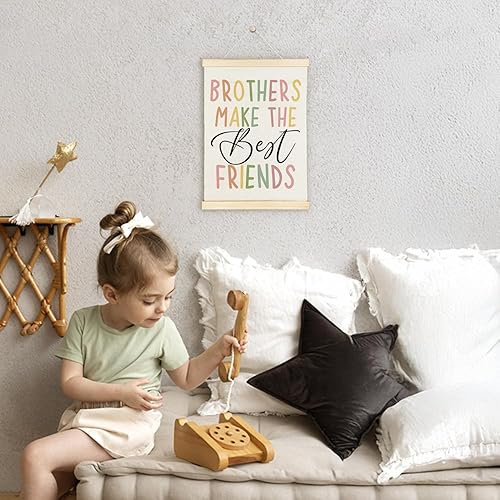 Miniatura 4 de ATBWGT Decoración de pared bohemia para cuarto de bebé, decoración de habitación de niños, marco para colgar póster de Brothers Make the Best