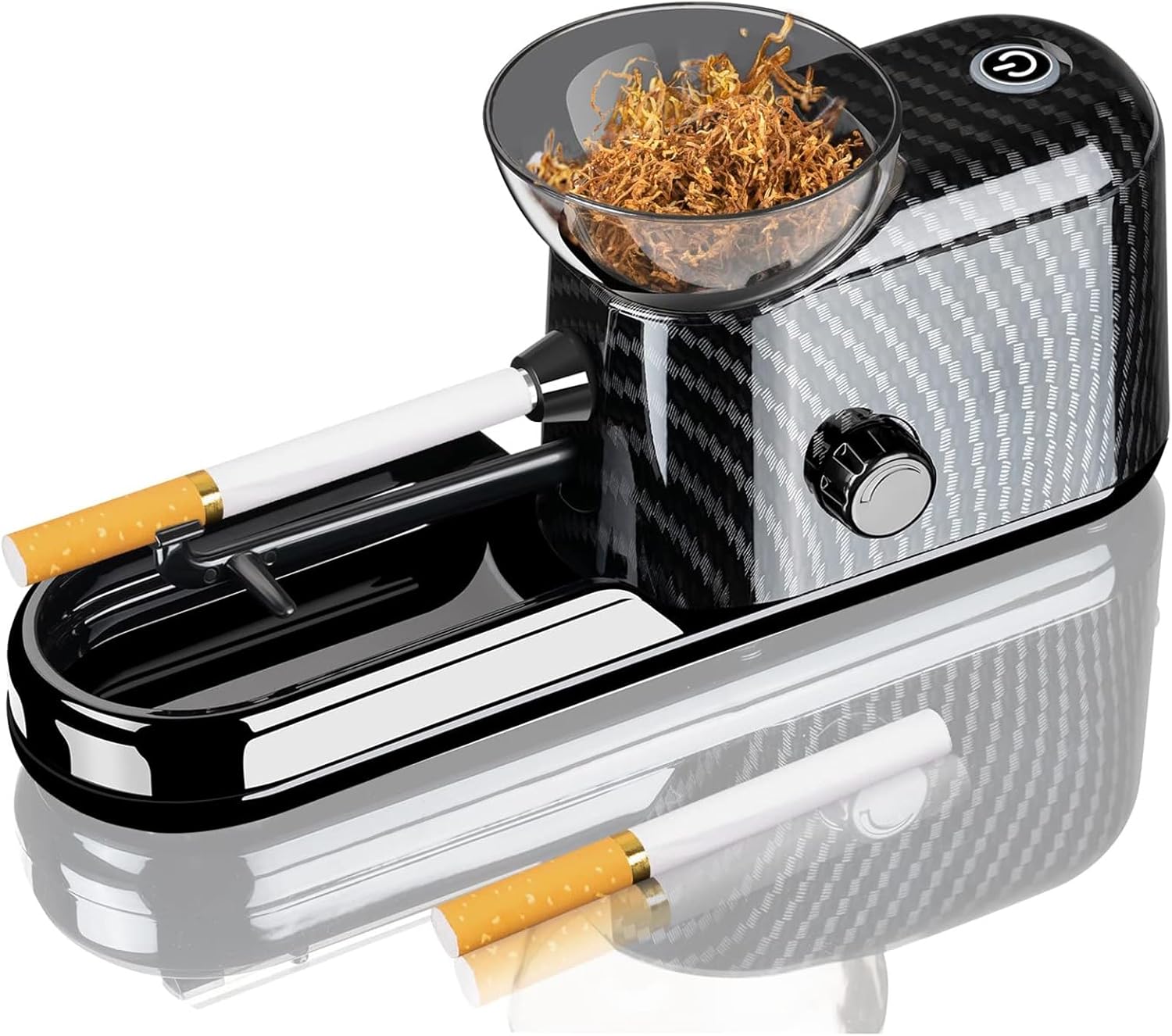 Cigarette Rolling Machine for Filtered Cigarettes, Tobacco Rolling Machine with Automatic Injector, Mini Cigarette Roller Maker(Carbon Fibre)