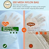 Vista 3 de Paquete de 4 bolsas de leche de nueces para colar de 12 x 12 pulgadas, bolsa de estopilla reutilizable, 200 coladores de nailon de malla, bolsa