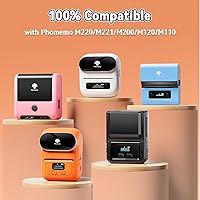 Vista 4 de Phomemo Papel adhesivo térmico, etiqueta autoadhesiva multiusos para máquina etiquetadora M120/M110/M100/M200/M220/M150/M250, 1.57 x 1.57 pulgadas