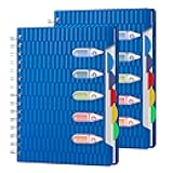 CAGIE 5 Subject Notebook with Dividers 2 Pack, 240 Pages Spiral Notebook 5x7, Small Spiral Notebook College Ruled,100gsm Lined Journal Notebooks with Tabs for Work, School,Office, Note Taking, Blue