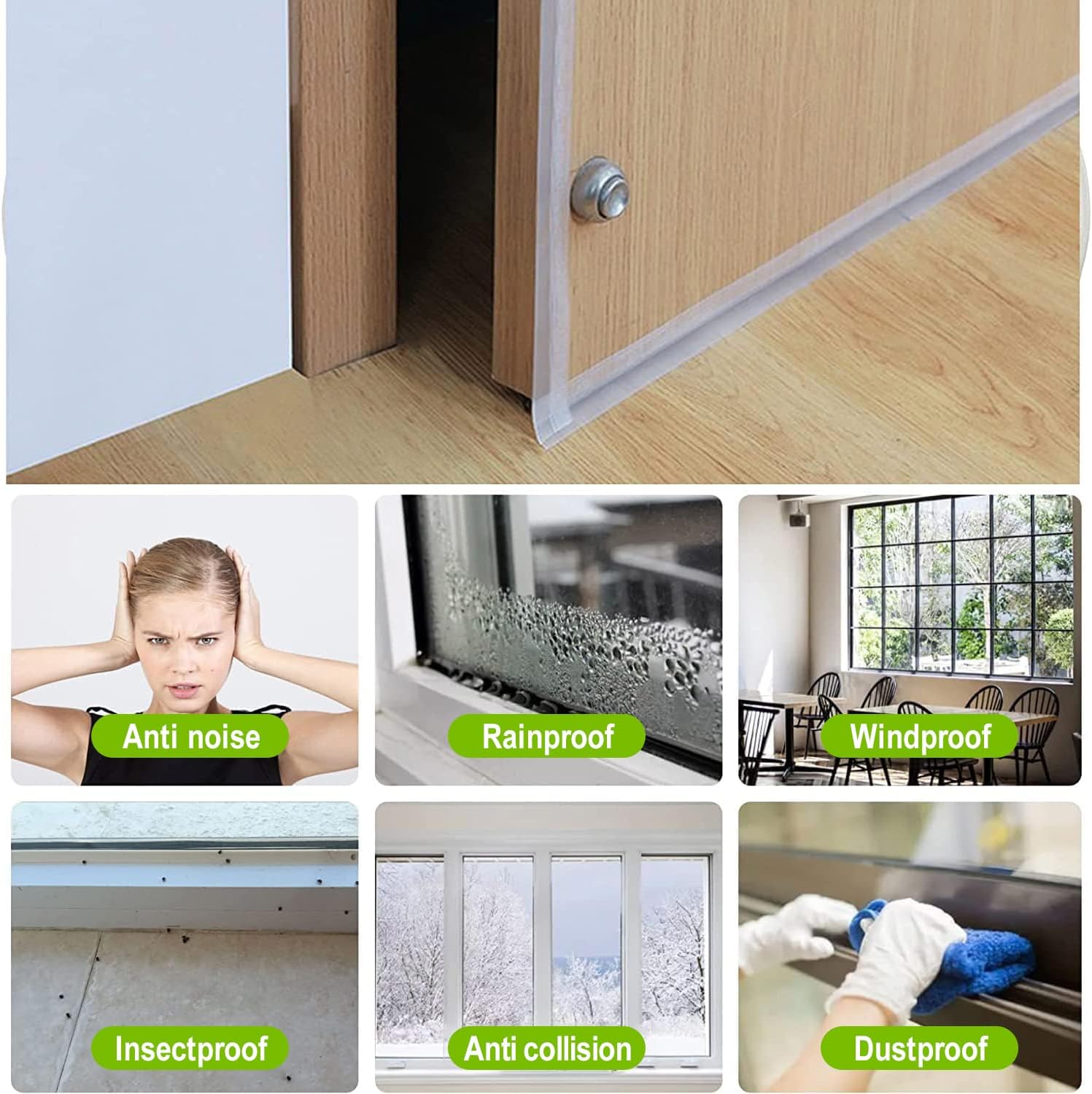 2026 Updated Shower Glass Door Silicone Seal Strip, Door Draft Stopper, Weather Stripping Window Seal for Doors Windows and Shower Glass Gaps, 16.4 Feet, Clear, 35MM