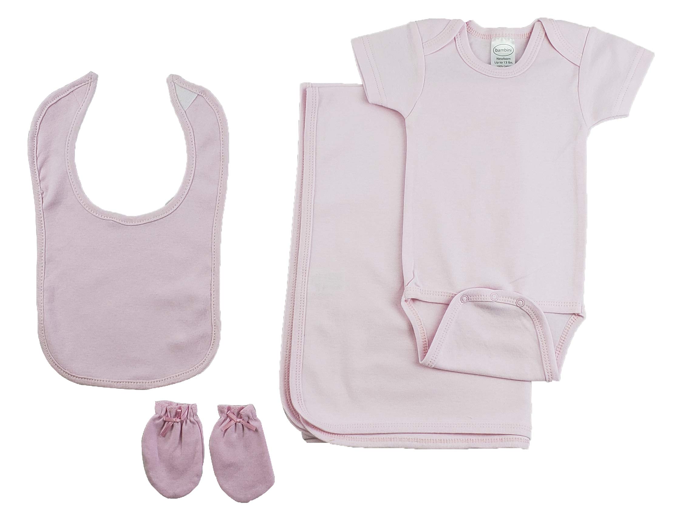 bambini Girls 4 Piece Pink Layette Set